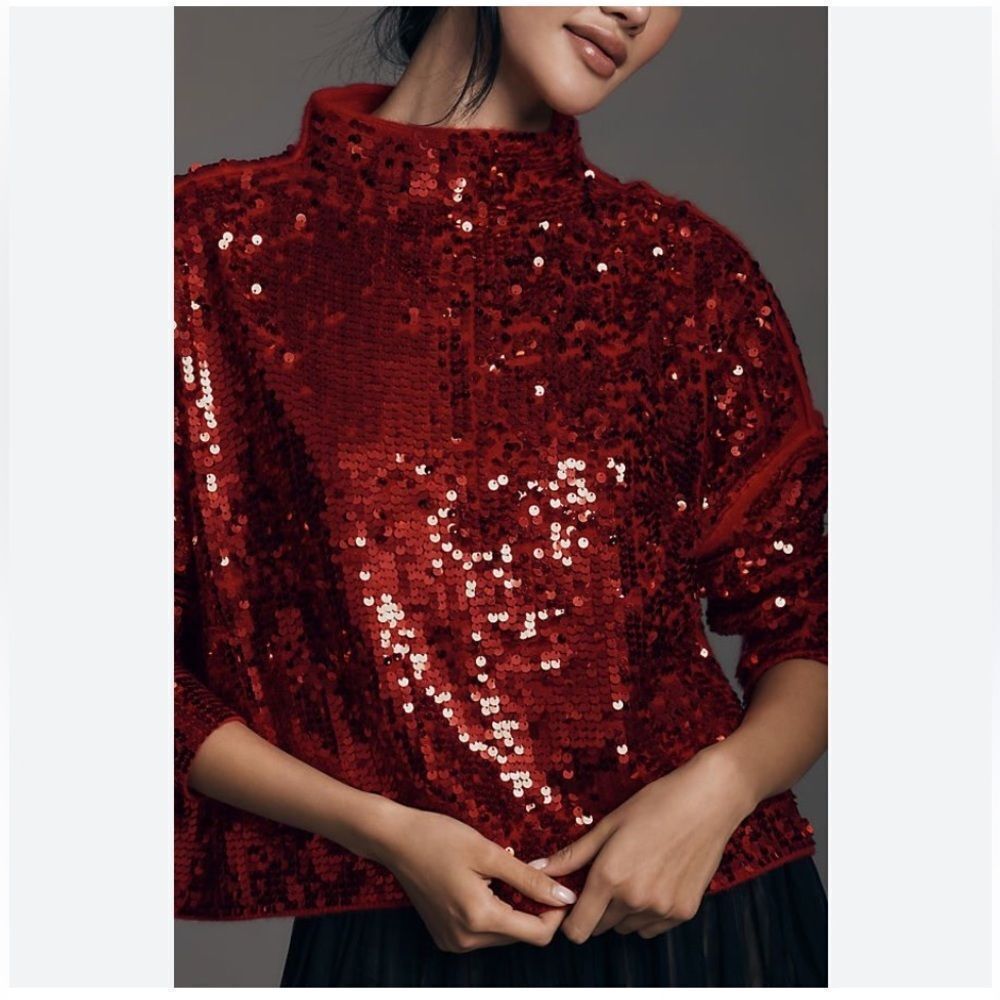 The Alani Cashmere Mock-Neck
Sweater by Pilcro: Sequin Edition by Anthropologie